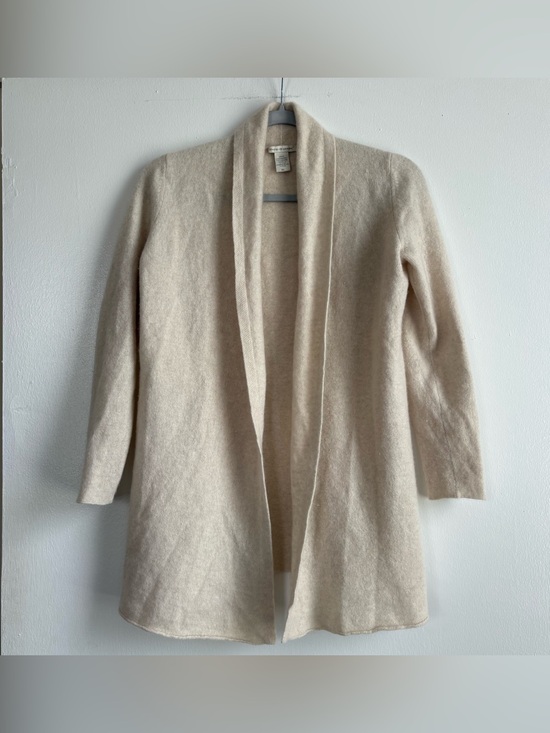White + Warren Sweaters - White + Warren Cream 100% Cashmere Solid Open Cardigan Women’s XL